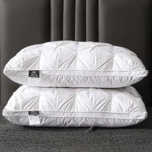 Luxury Pillow Core Five-Star Hotel High-Quality Pillow 3D Pillow Core Washable Single High Pillow Four Seasons Bread Pillow Core Soft and Full Non-Collapsing Polyester Fiber Fabric Neck Support Deep Sleep Pillow