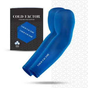 COLD FACTOR Cooling Arm Sleeve - Instant Chill & Sweatproof, Sweat-Wicking, Full-Length Compression Fit, Reusable & Machine Washable