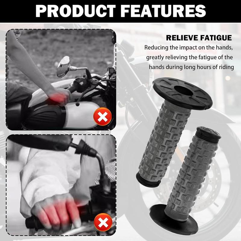 21mm & 23mm Motorcycle Grips,Upgraded Tapered Pillow Style Dirt Bike Grips for Anti-Slip & Relieving Hand Fatigue,Universal Motorcycle Handlebar Grip for Motocross ATV