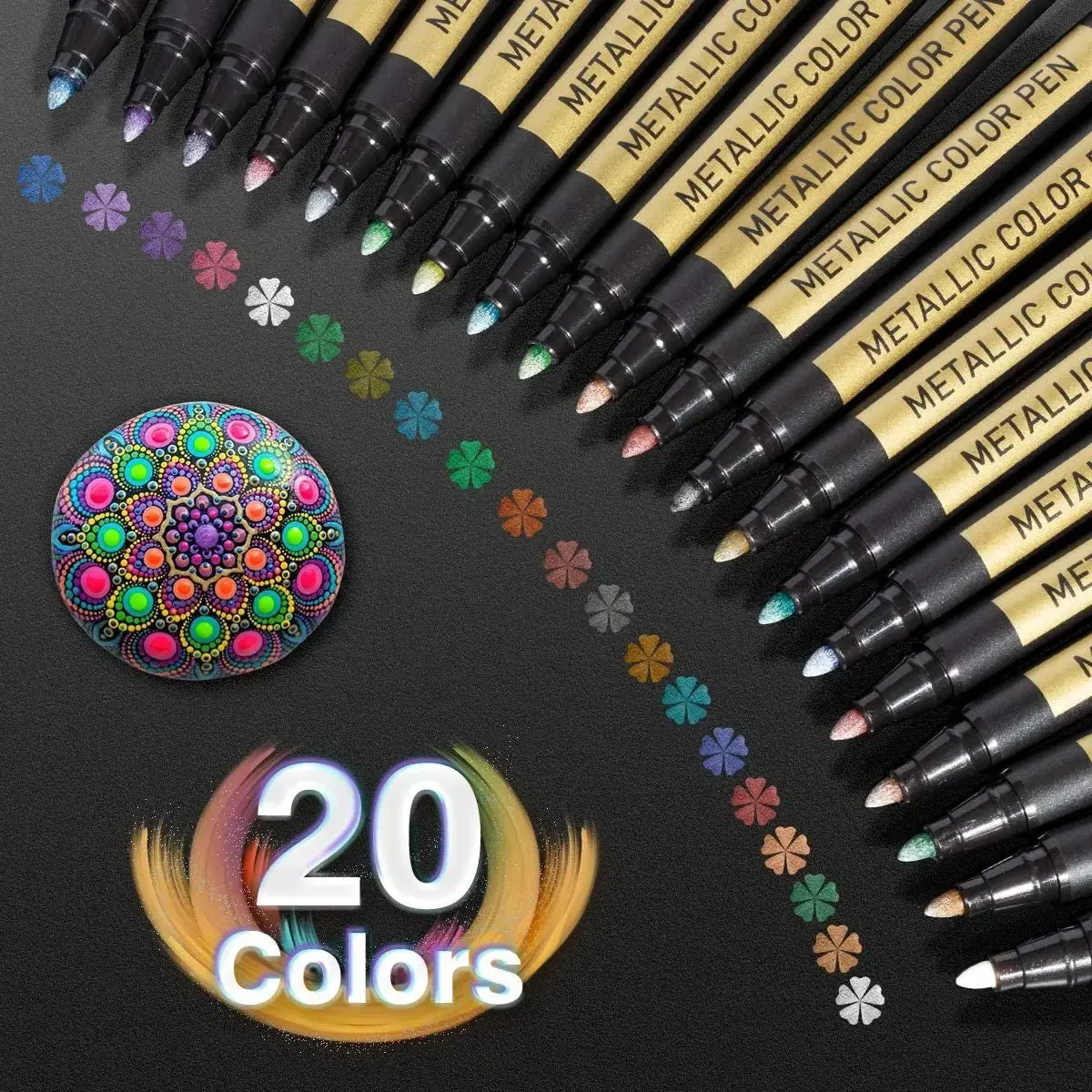 Metallic Paint Marker Set – 10 or 20 Color Permanent Pens