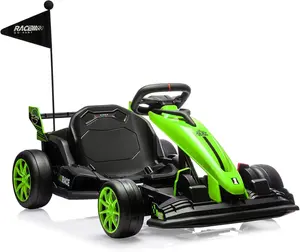 GAOMON Green 24V Electric Go Kart For Kids Ages 6 To 12 Adjustable Seat Variable Speed Mode High Speed Racing Silent Eva Tires And Durable Steel Frame Green
