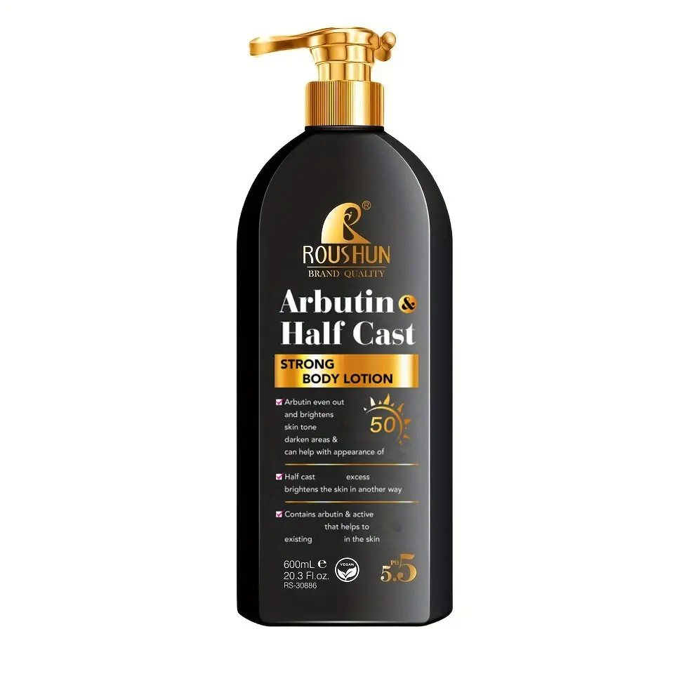 20.29oz ROUSHUN Arbutin HALF CAST Body Lotion Sun Cream Large Volume Body Lotion 2-in-1 Body Lotion Fragrance Refreshing Moisturizing Non-greasy Suitable for All Skin Types