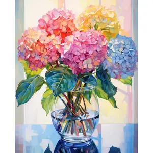 Flower Stamped Cross Stitch Kits - Colorful Flower Counted Cross Stitch Kits for Beginners Adults Needlepoint Cross-Stitch Patterns Embroidery Kits Arts and Crafts