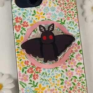 Mothman Phone Grip, Hand Drawn Acrylic Epoxy Phone Stand (MagSafe Base Compatible Option)