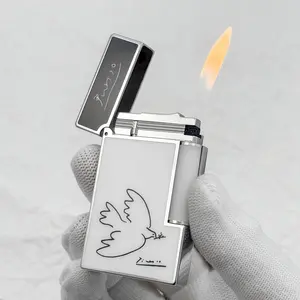 DUPONT 1:1 Platinum White Silver Peace Dove Picasso Luxury lighter (NO FUEL) Refillable Perfect gifts bf DUPONT 1:1 Platinum White Silver Peace Dove Picasso Luxury lighter (NO FUEL) Refillable Perfect gifts bf