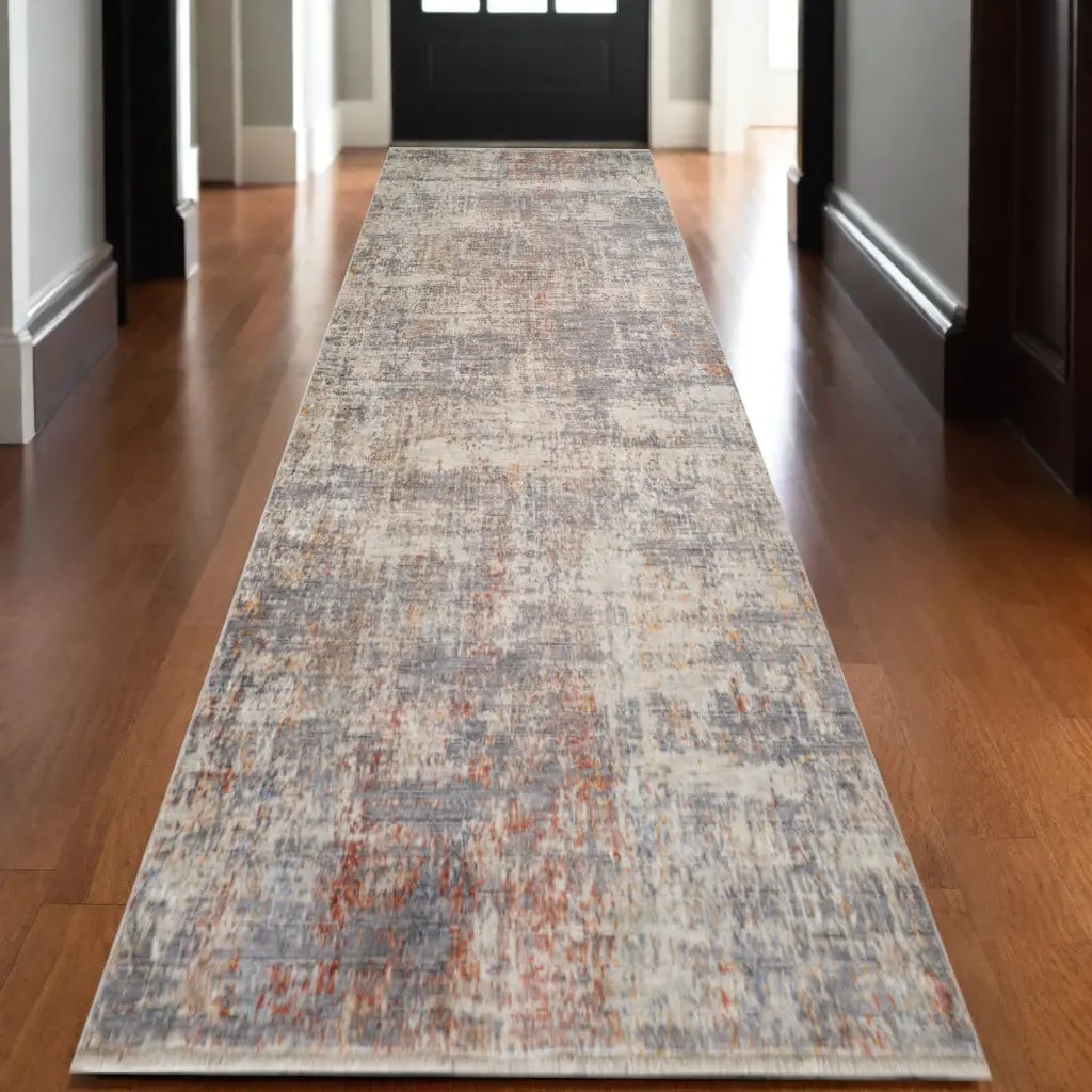 360 Stand Fringed Runner Area Rug - 3x10 ft Machine-Made Powerloomed Stain-Proof Polyester Fiber, Classic Traditional Gray/Ivory/Brick Red Floral Medallion Floral Print Home Decorative Entryway Neutral Woven Multicolor Runner for Hallways, Floral Print Ru