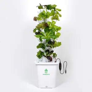 DPROOTS Indoor Hydroponics Tower System for 30 Pods Vertical Greenhouse Grow Herbs Vegetables Planting System