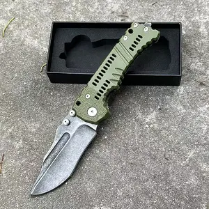 Portable Camping Hiking Folding Knife，Tactical OD Green EDC Folding Pocket Knife, Ultimate Outdoor Survival Tool for Camping Hiking