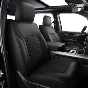 2019-2026 Ram 1500 Seat Cover Crew Cab Waterproof Seat Covers Protectors Bighorn Laramie Limited Longhorn Pickup with 4/6 Split Flat Rear Seat