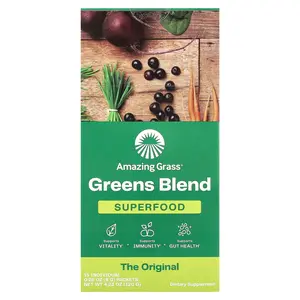 Amazing Grass Greens Blend Superfood, 15 Individual Packets, 0.28 oz (8 g) Each