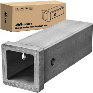Nilight Weld-On Raw Steel Hitch Adapter - 2.5" x 10" Combo Bar Trailer Receiver Tube for Welding, Tow Hook Applications