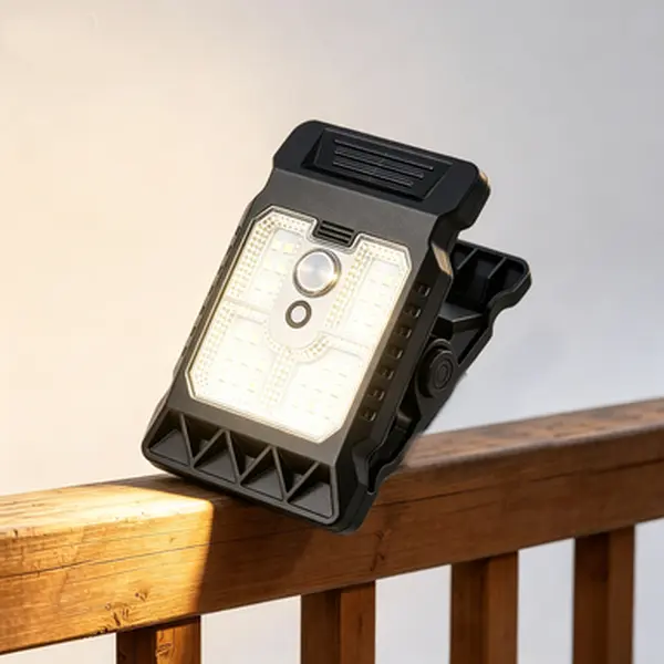 Solar Clip-On Camping Lantern, Rechargeable LED Electric Lantern with Solar Charging, Waterproof Portable Clip Lamp for Camping