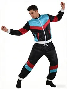 Vintage 80s Disco Outfit Color Block Jacket Ankle Pants Party Performance Wear