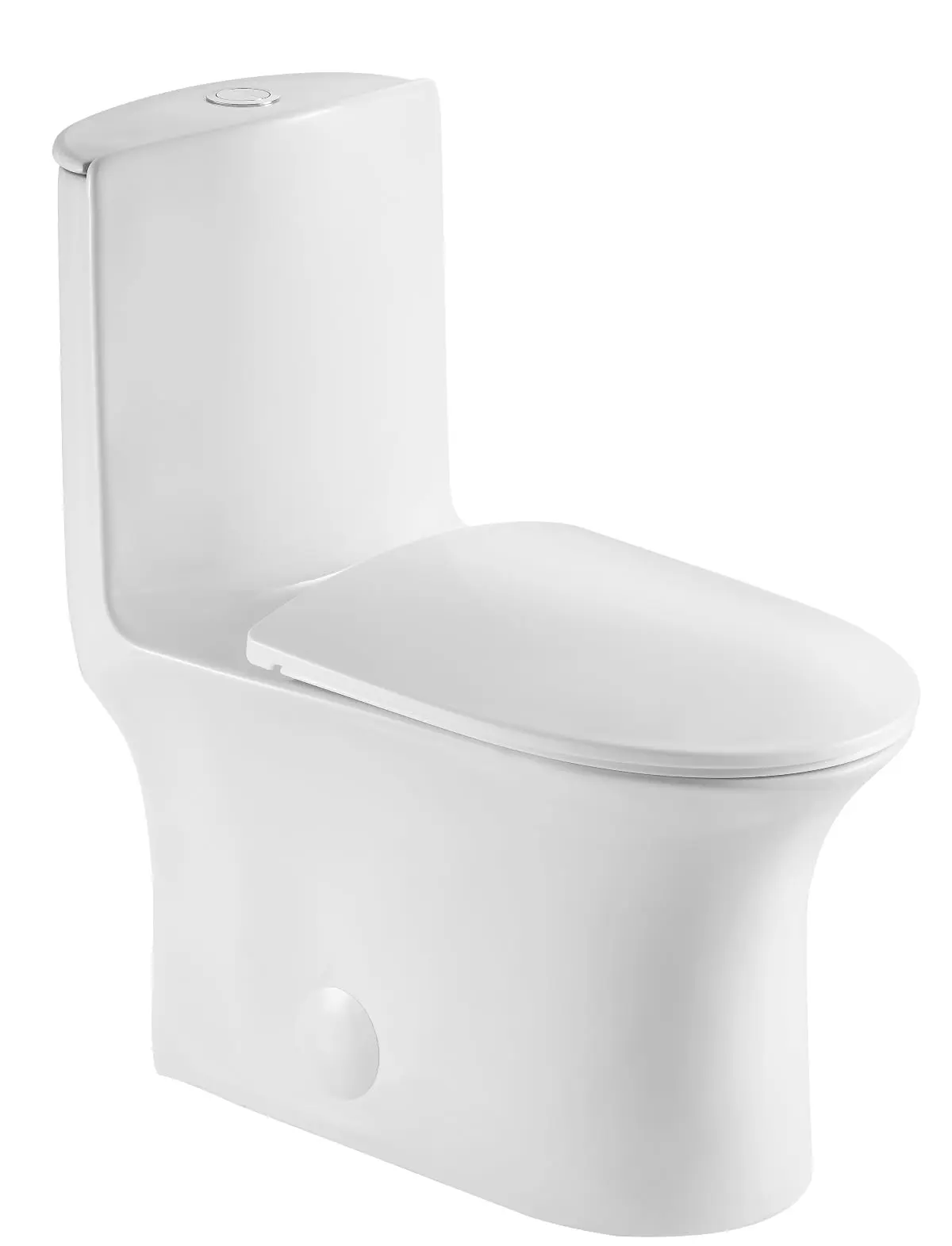 1-Piece Dual-Flush Elongated Comfort Height Standard Toilet for Bathroom, White
