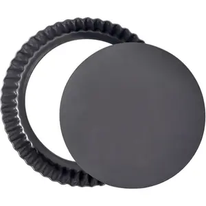 8 Inch Round Nonstick Tart Pan with Removable Bottom Carbon Steel Fluted Quiche Baking Dish Fruit Tart Mold for Baking Pie Pizza Chiffon Cake Dessert