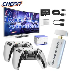 M15 4K TV Game Stick 64GB Built-in 3/40000+ Retro Games Console with Dual Wireless Handles & 4K HDMI Output for PS1/FC/GBA/Sega/Mame 3/40000 Games Retro Game Stick with 20000 Classic Games