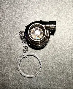 Rechargeable Car Turbo Keychain with Functioning Fan Sound & Bright LED Light Perfect for Car Enthusiasts
