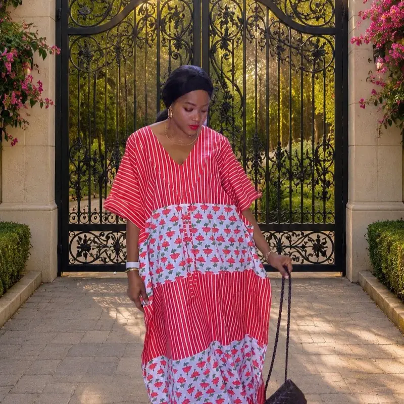 Elegant summer free cotton bubu gown