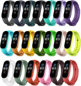 Replacement Bands Compatible with Xiaomi Mi Band 5 / 6 – Adjustable Sport Silicone Wristbands (20 Colors)