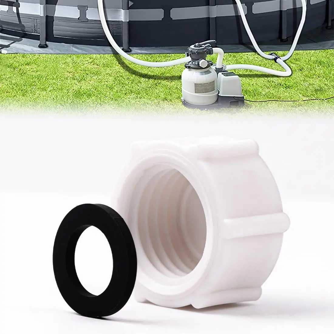 GTPATRES Pools Drain Valve Cap with O-Ring Compatible with Intex 11456 Sand Filter Drain Cap for Above Ground Pool Drain Plug Cap for Sand Filter Pumps and Combo Replacement Parts Accessories