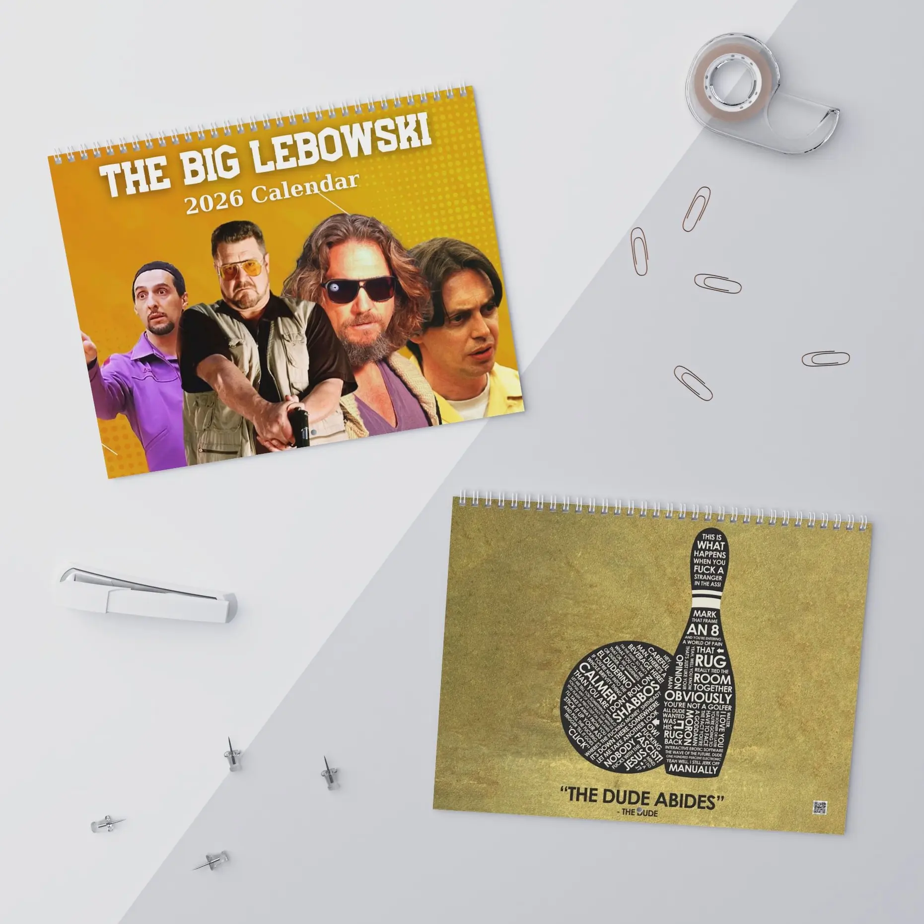 The Big Leb0wski Funny Quotes 2026 Calendar, Funny Gift for Friend, 2026 Wall Calendar