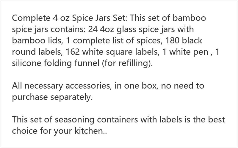 24Pcs Glass Spice Jars with Bamboo Lids & Labels, Airtight Seasoning Containers Set, Kitchen Spice Organizer for Herbs, Salt, Pepper & Seasoning Storage