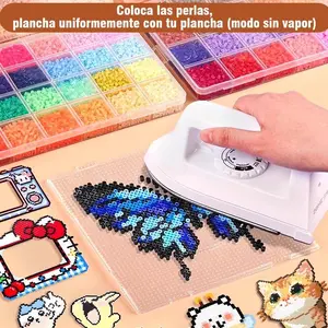 Fuse Beads Kit 8,400-33,600pcs Perler Beads Set with Iron, Pegboards & Patterns, DIY Pixel Art Craft Kit for Kids & Adults (Bonus 2,000 Beads)