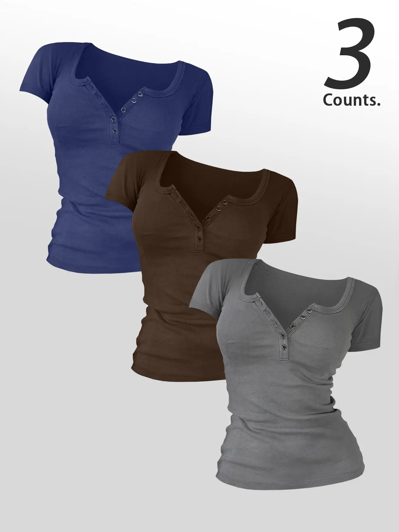 Navy blue + brown + dark gray