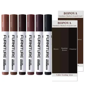 6pcs Wood Furniture Repair Pen，Available in Multiple Colors,Cover Scratches, Scuffs, and Damage on Wood Furniture and Flooring，Perfect for Coloring Wood