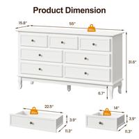 White-Simple 7 drawer