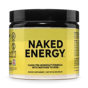 Naked Energy - Unflavored Pre Workout Supplement - 50 Servings - Vegan Formula for Energy Strength & Power with Creatine, Arginine & Beta-Alanine - No Additives or Artificial Sweeteners