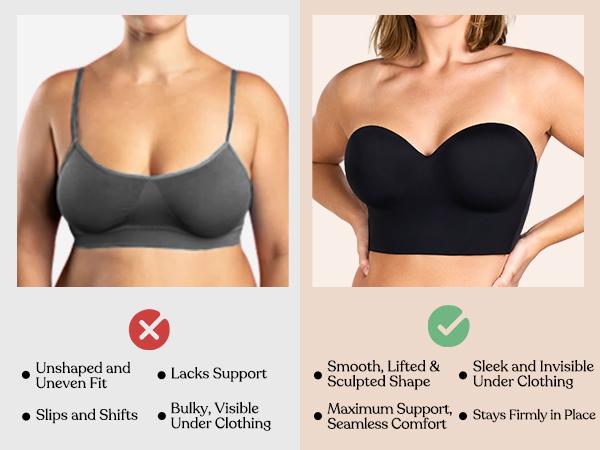 HSIA Seamless Iris Longline Strapless Bra for Plus Size Women - Longline Corset Adjustable Anti-Slip Support Corset Bustier Bandeau for Large Busts, Hand Wash Only, Smooth Plus Size Fashion Womenswear HSIA Seamless Iris Longline Strapless Bra for Plus Size Women - Longline Corset Adjustable Anti-Slip Support Corset Bustier Bandeau for Large Busts, Hand Wash Only, Smooth Plus Size Fashion Womenswear
