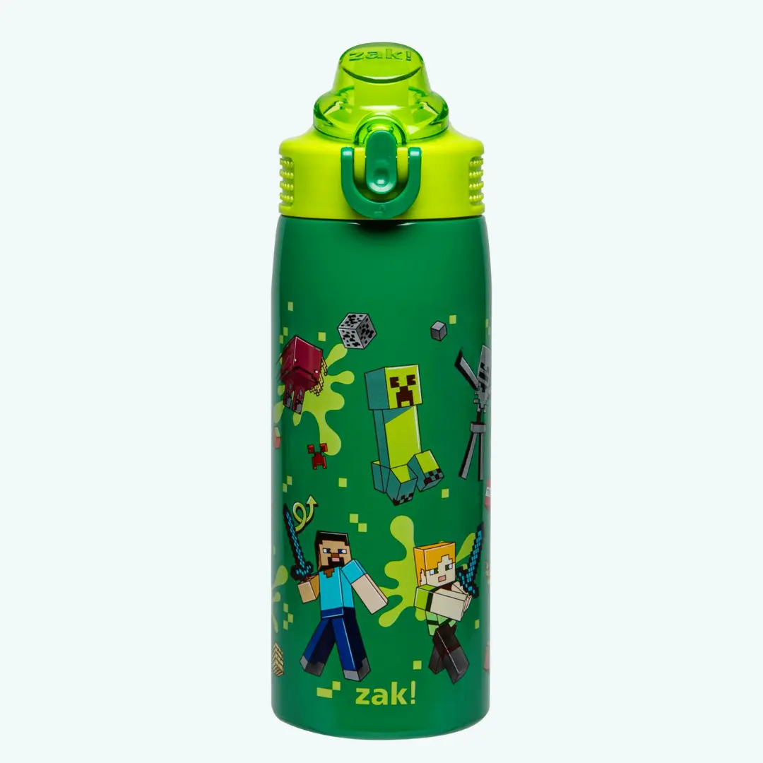 Zak Designs Sage Kids Insulated Stainless Steel Water Bottle with Flip-Up Lock to Prevent Spills Zak Designs Sage Kids Insulated Stainless Steel Water Bottle with Flip-Up Lock to Prevent Spills
