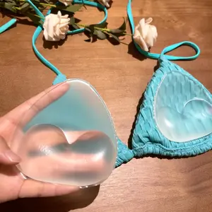 Silicone Lift Bra 1 Pair Elegant Silicone Bra Inserts - Invisible, Reusable & Thickened Breast Pads for Bikini Halter, Seamless Underwear Enhancement, Soft and Comfortable Lingerie Accessories for Women
