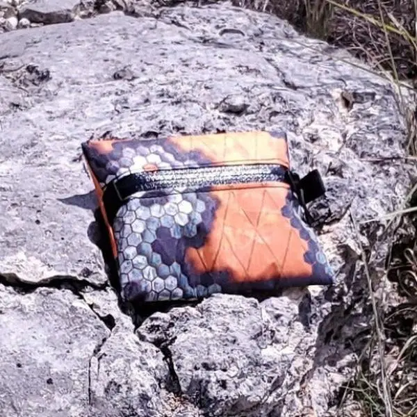 Ultralight Backpacking Wallet - Xpac VX07 - Hexcam Orange Camo
