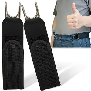Lazy Man Waistband Metal Hook Elastic Belt, Creative Metal Hook Design, Comfortable Stretchy Waistband, Ideal for Daily Use