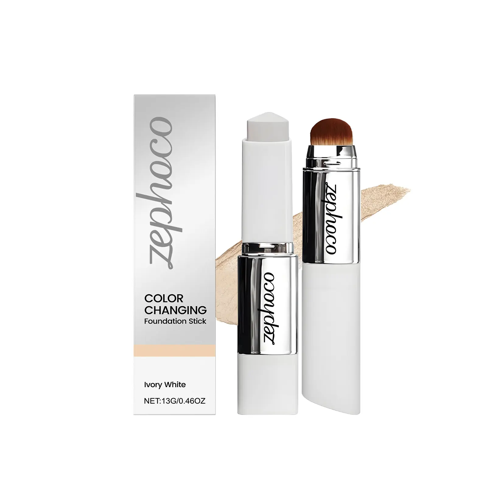 Color Changing Cover Cream Stick - Color-Changing  Full to Medium Coverage with Detachable Brush - Moisturizing Makeup foundation lite