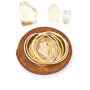 Thin Thai Buddhist Temple Bracelets, Rose Gold, Gold, Silver Mantra Bangle, Waterproof Jewelry, Gold Leaf Filled, Polycarbonate Tubing