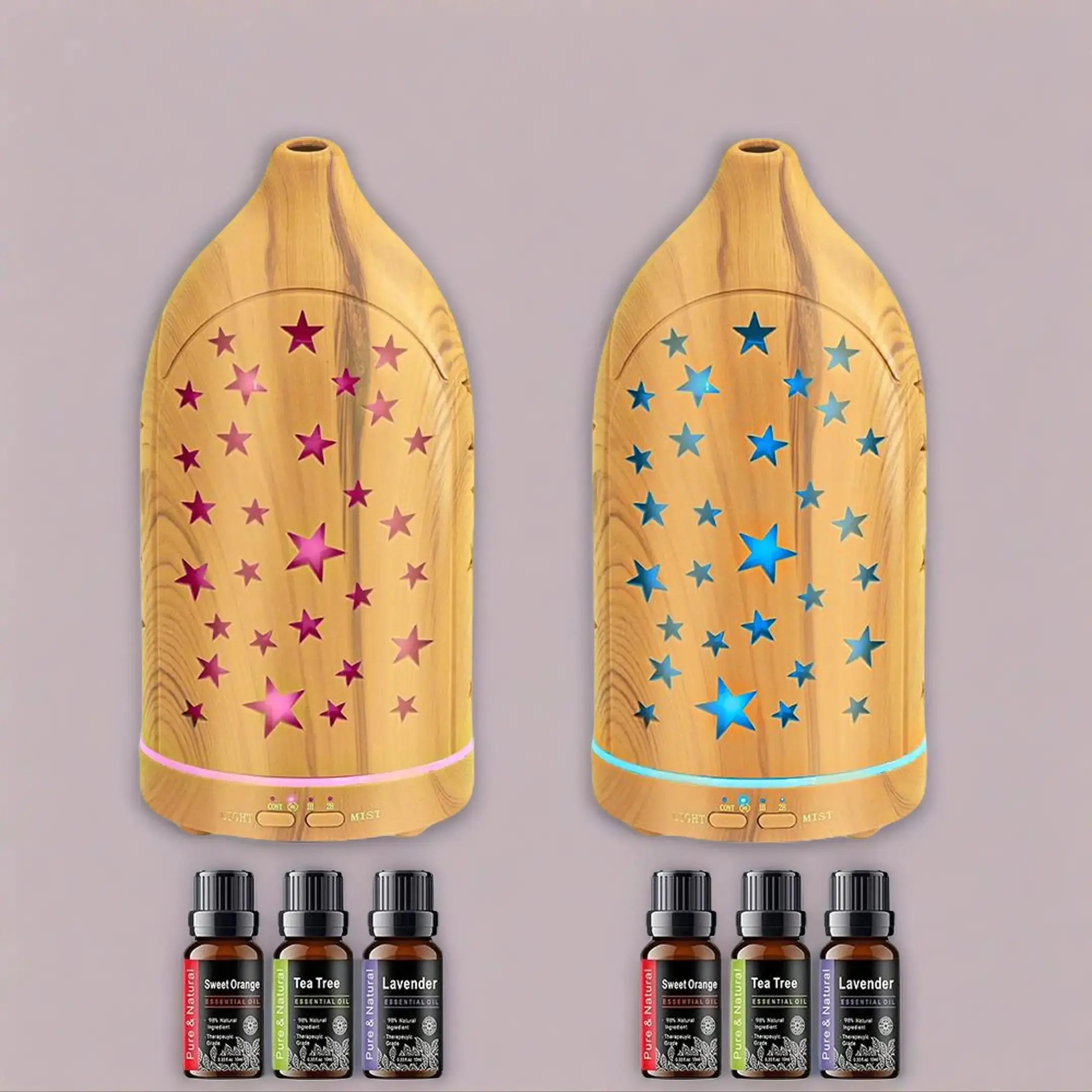 2 PCS Light Wood Grain