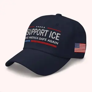 I Support ICE Make America Safe Again Embroidered Dad Hat Vintage Soft Cotton Adjustable Hat Trendy Streetwear Gift for Men & Women