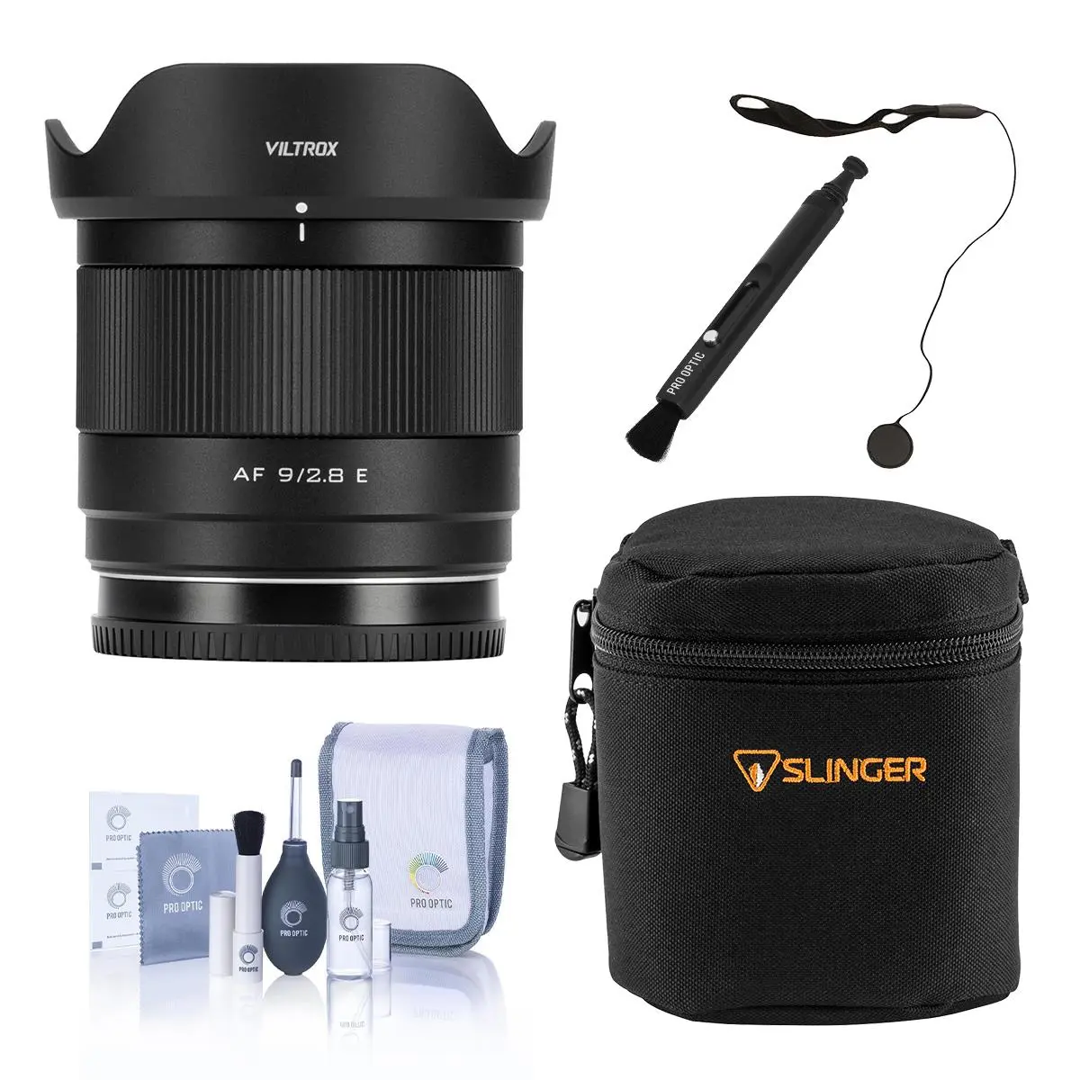 Viltrox AF 9mm f/2.8 Air Compact Camera Lens for Sony E Metal Mount, Bundle with Slinger Soft Case, Smooth Cleaning Kit, Lens Pen Cleaner and Cap Keeper