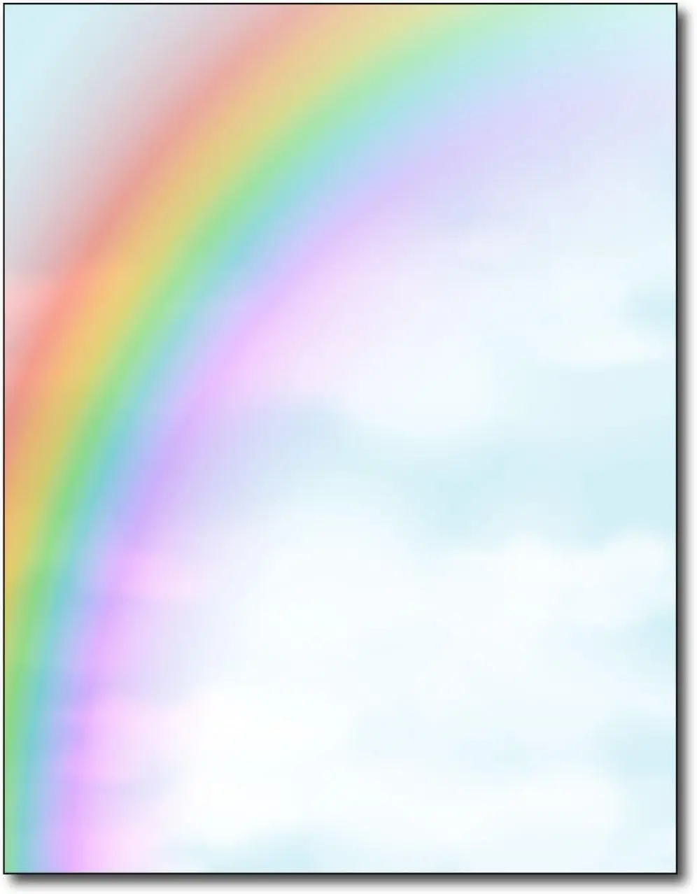 Rainbow Printable Letterhead Stationery Paper 80 Sheets 8.5" x 11" Decorative Writing Paper Rainbow Clouds Sky Letter Paper 28lb Bond 105gsm for Letters Invitations Notes Announcements