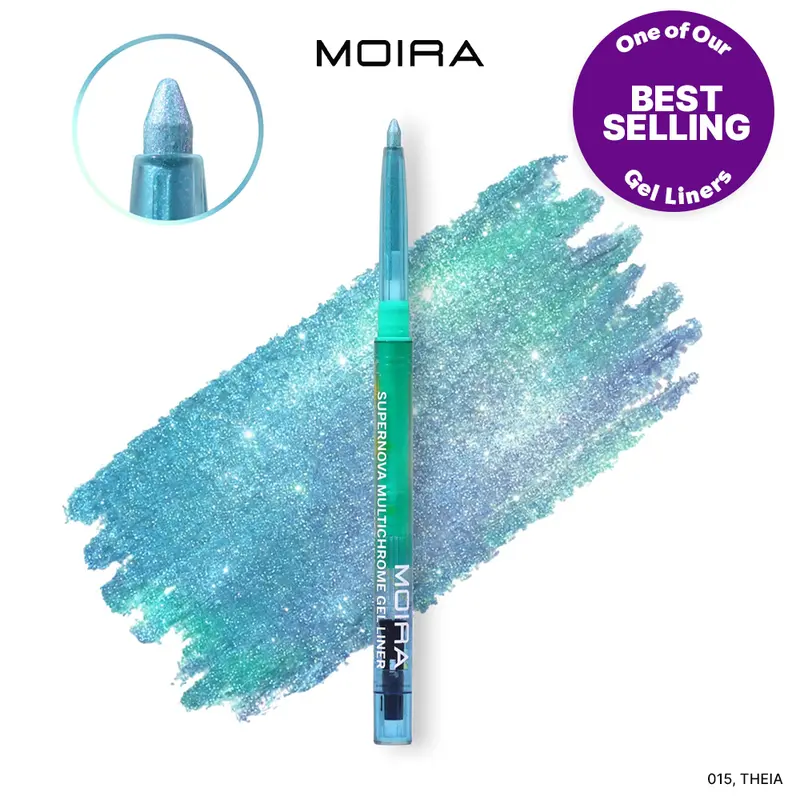 MOIRA | Supernova Multichrome Gel Eyeliner (015, Theia) | Smooth Glide Gel Formula with Built-In Sharpener, Water & Smudge-Proof up to 12HR