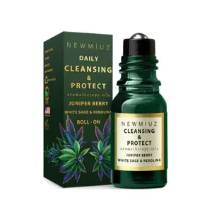 Cleansing Roll On Natural Essential Oil: White Sage, Juniper Berry, Nerolina | Repel Negative Energy | Aromatherapy Roller Bottle Healthcare Wellness
