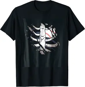 Skeleton Baseball/Softball Heart Tshirt Zombie Costume Tee - 53B07GMBBL5Y