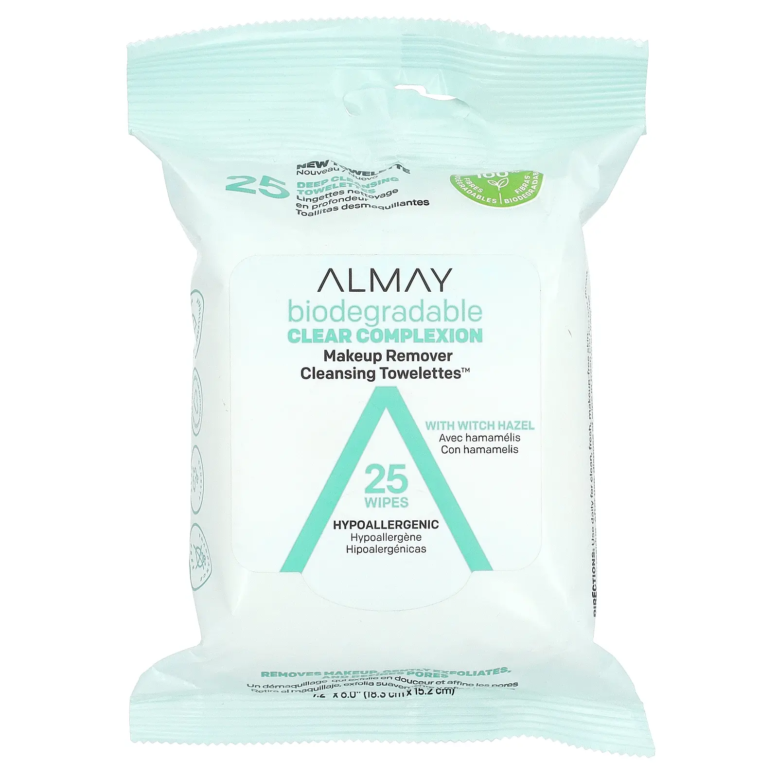 Almay Makeup Remover Cleansing Towelettes, With Witch Hazel, 25 Wipes