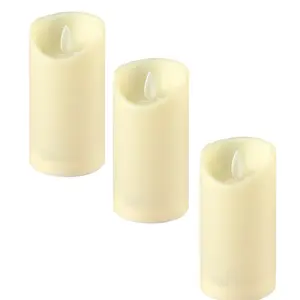 3-Pack LED Flameless Candles, Swing Wick Design, Uses 3 Aaa Batteries (not Included), Dimmable Outdoor Tabletop Lighting