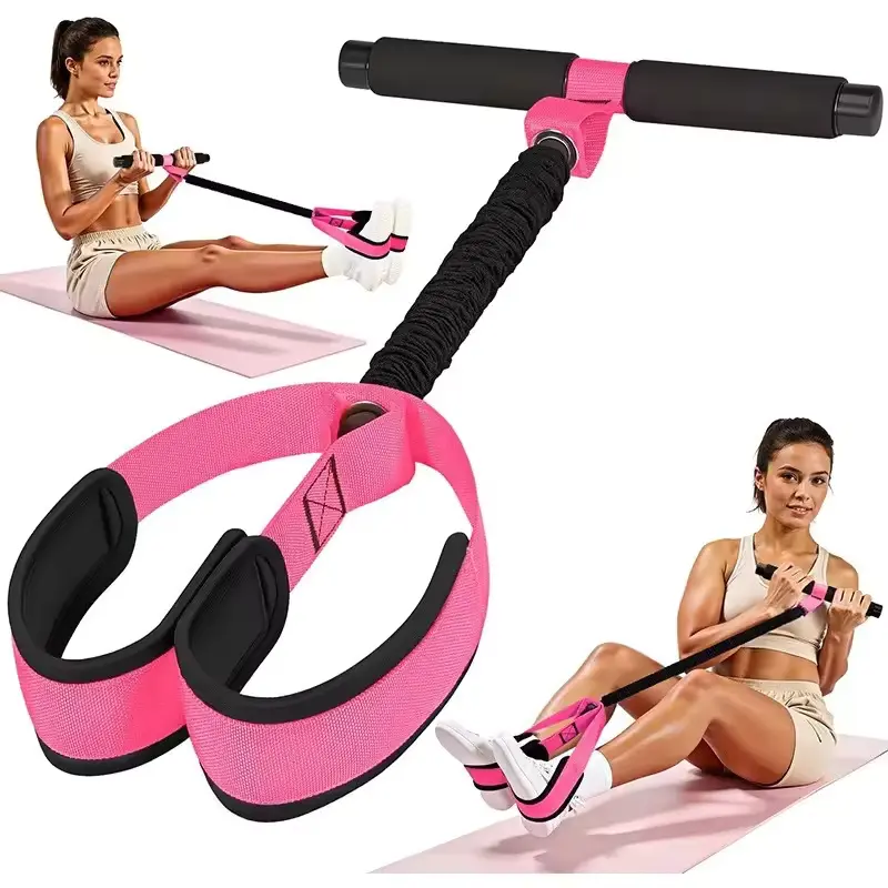 1pc Pedal Resistance Band with Handle，Soft Foam Fabric Foot Pedals, Equipment for Seated Workouts Targeting The Abdomen, Waist, Arms, Core/Abs,And Unisex Fitness Equipment
