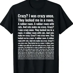 Funny Casual Black Meme - "I Was Crazy Once" 100% Cotton Cozy Graphic Sweatshirt Made in USA