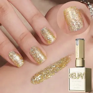 【live off】1PC 15ML Spring and Summer Popular Hot Color No.60 Explosion Sparkling Golden Crushed Diamond Sequin Nail Gel High Saturation and Long-Lasting Nail Gel Used for Salon Nail Art DIY Nail Essential Women'S Holiday Gift
